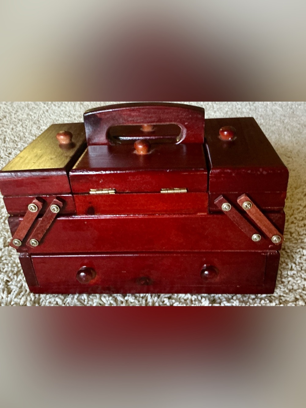 Vintage  Accordian  Sewing Box
